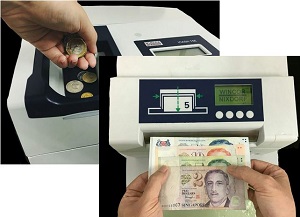 deposit notes and
              coins